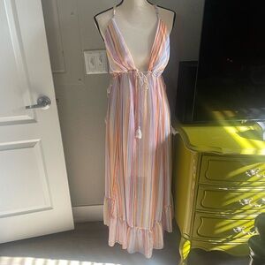 Free People Stripe Maxi Dress L